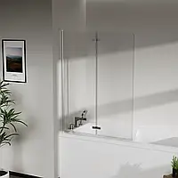 Скляна шторка перегородка для ванни RDW02-J2 Silver ширма 100x140 см M_1459