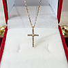Золотий хрестик с дыамантами з ланцюжком, фото 3