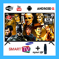 Акція! Пульт + телевізор Samsung 45" Smart TV Android 13.0 + ТВ пульт WiFi DVB-T2/DVB-С