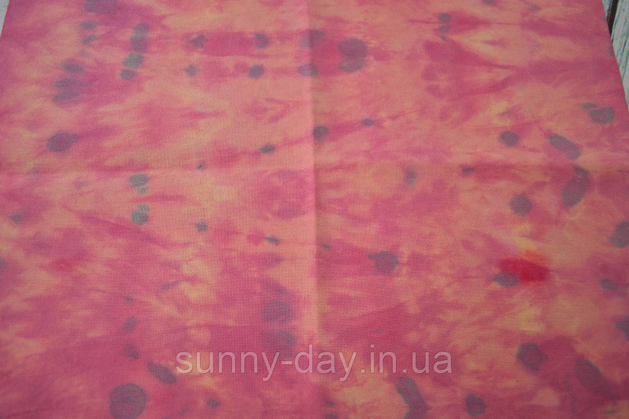 Тканина ручного фарбування розмір 33х46см основа Lugana колір "Сонячне затемнення"