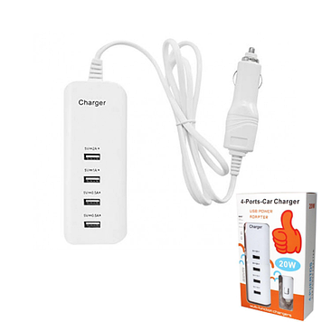 Зарядний пристрій в машину Post Car Charger 12V автомобільний адаптер для зарядки 4 USB азу (av-2288001829)