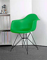 Кресло Leon BK-ML пластик зеленый 47 на черных металлических ножках, Eames DAR Armchair