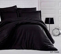 Двуспальный комплект постельного белья с простынью на резинке страйп-сатин Турция LUXURY ST-1049
