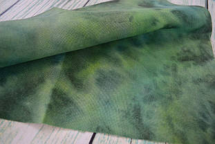 Тканина ручного фарбування розмір 35х45см основа Bellana колір "Зелений смерч"