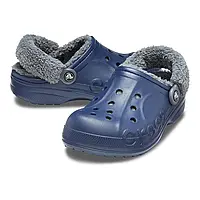 Зимние утеплённые кроксы Crocs Baya Lined Fuzz-Strap Clogs 44 р 28.4-29 см Темно-синие 206633-4HE M11/W13