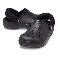 Зимние утеплённые кроксы Crocs Baya Lined Fuzz-Strap Clogs 40-41 р 25.8-26.7 см Черные 206633-060 M8/W10