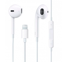 Наушники проводные вкладыши с микрофоном гарнитура Lightning для iPhone WUW R82 Белый