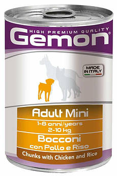 Вологий корм GEMON DOG WET Mini Adult шматочки з куркою і рисом 0,415 кг