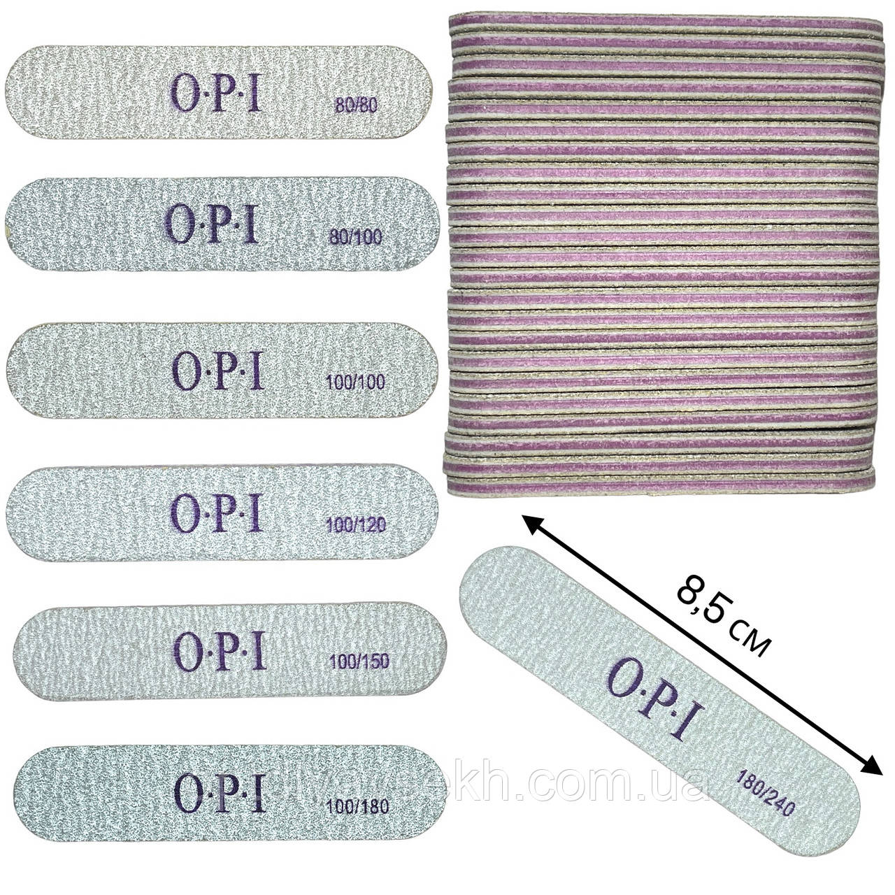 Пилка-міні (упаковка - 25шт.) двостороння OPI овальна, 8.5 см.