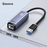 Сетевой адаптер для интернета USB на RJ45 1Gb Baseus Ethernet 1000Mbps (серый)