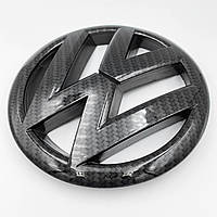 Эмблема перед, значок решетки радиатора VW Volkswagen (Фольцваген) 145 мм TIGUAN 2007-2012 Карбон