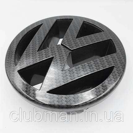Емблема перед, значок решітки радіатора VW Volkswagen 125 мм GOLF 5, Polo, Touran, CADDY, EOS Карбон, фото 1