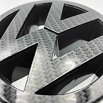 Емблема перед, значок решітки радіатора VW Volkswagen 125 мм GOLF 5, Polo, Touran, CADDY, EOS Карбон, фото 3