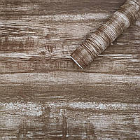 Виниловая пленка для мебели Дерево Прованс доски Рулон 10 м ширина 45 см Коричневый наклейки