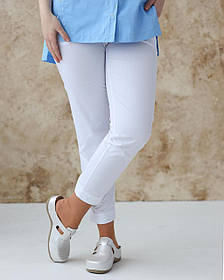 Медичні штани жіночі укорочені білий