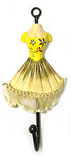 Вішалка-ключниця для одягу "Манекен" жовтий (28х13х13 см) (25578D)