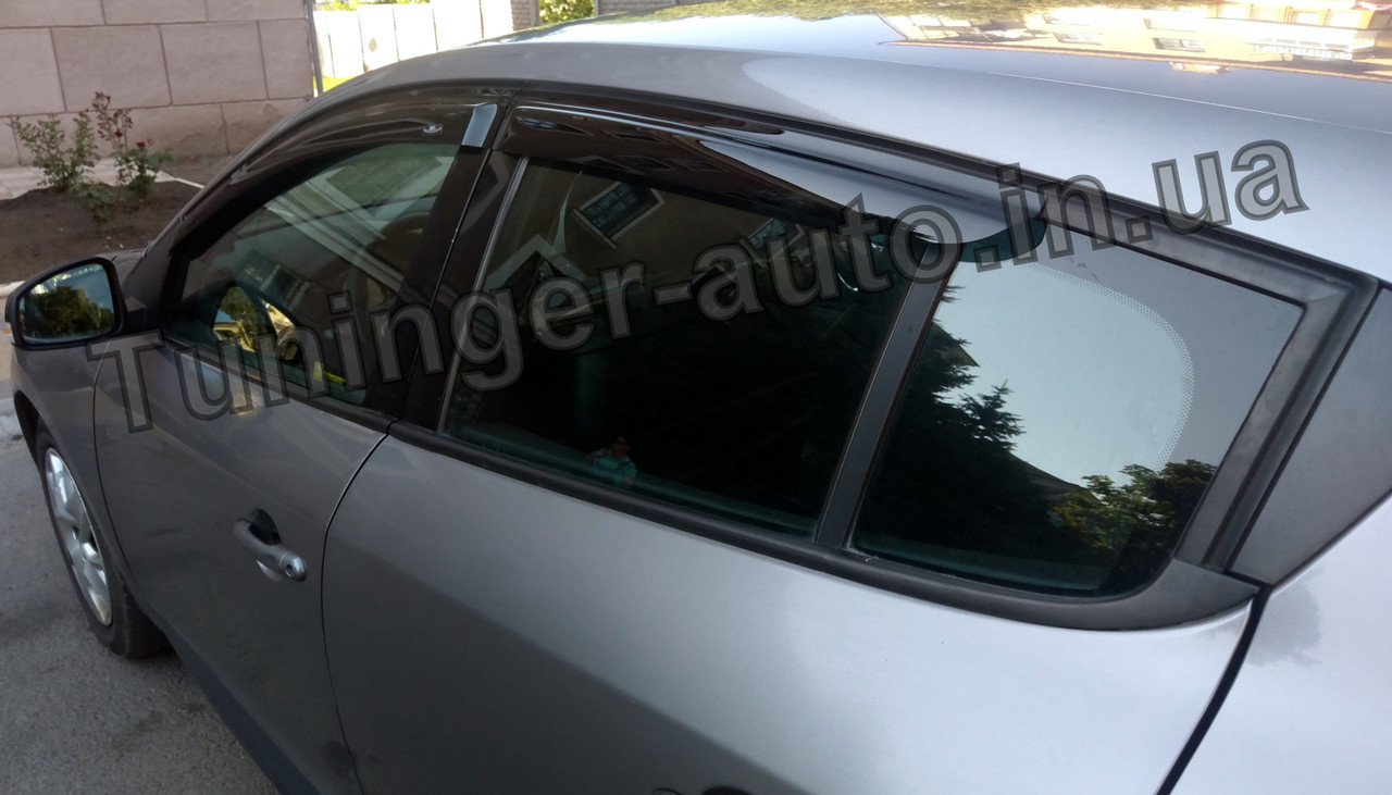 Дефлектори вікон (вітровики) Renault Megane 3 (хетчбек) 2008-2016 (Hic)
