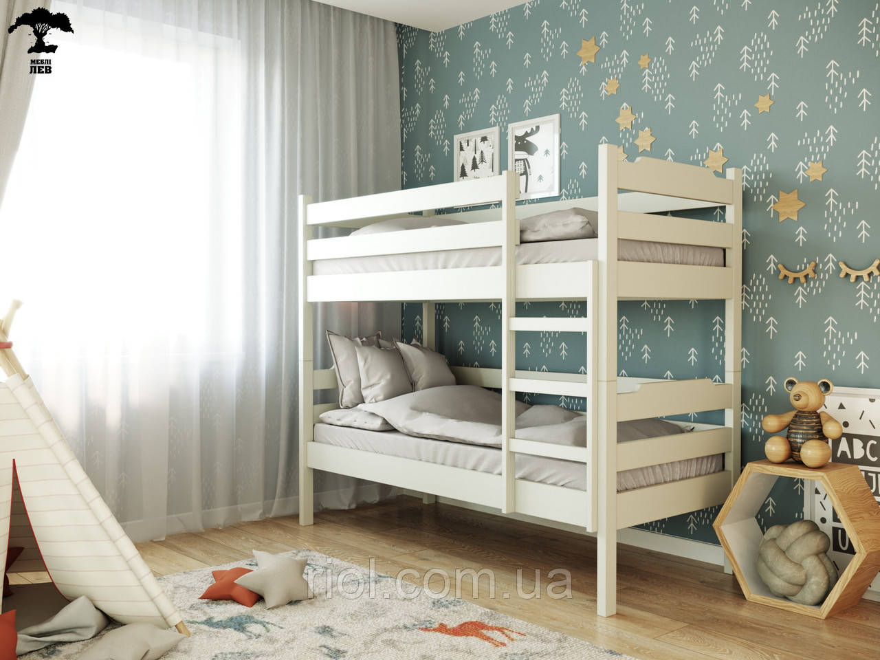 Двоповерхове дитяче ліжко-трансформер Мілена-2 Бук, фото 1