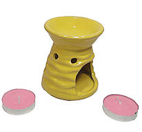 Аромалампа керамічна, подарунковий набір лимонна (13х8х7,5 см) (32025)