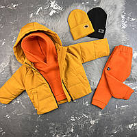 Куртка-пуффер детская демисезонная цвет горчица 92-98