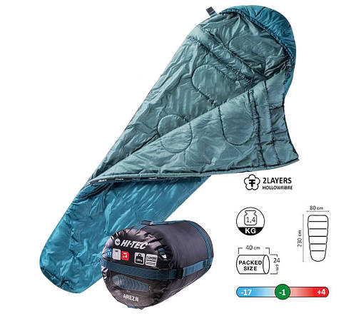 Cпальний мішок Hi-Tec Arez II 230x80 cм Right Zip Deep Blue, фото 1