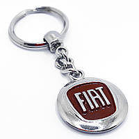 Значок Брелок Fiat Фиат для ключей автомобиля Серебро Красный