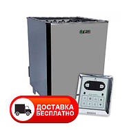 Электрокаменка для сауны и бани EcoFlame SAM D-12 12 кВт + пульт CON6 напольная