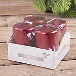 Свічка Bispol бордо перламутр 416-1 (набір 4шт)