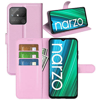 Чохол-книжка Litchie Wallet для Realme Narzo 50A Light Pink