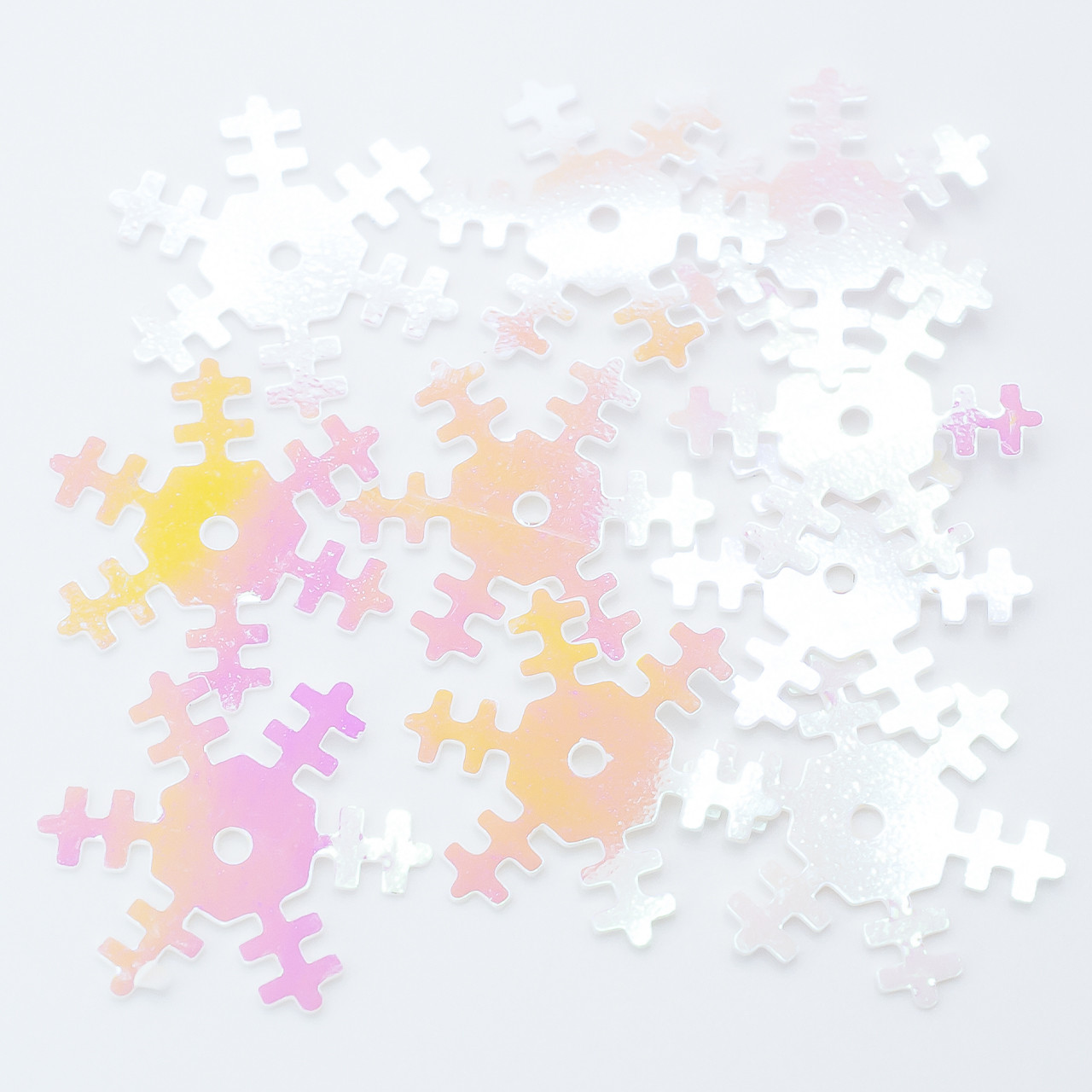 Паєтки сніжинки 17 мм 25 г Айворі хамелеон, фото 1