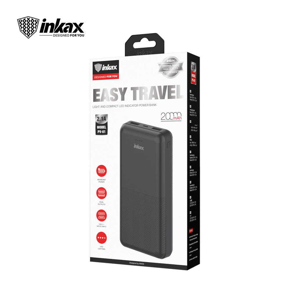 POWER BANK INKAX PV-61 На 20000mAh (2,1A) Без Шнура (2виходи)