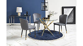 Стіл круглий зі скла Raymond 100x100 золотий Halmar