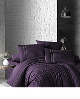 Комплект постельного белья First Choice Deluxe Dark Series Stripe Style Purple хлопок 220-200 см фиолетовый