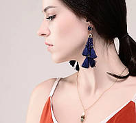 Сережки китиці сині довгі