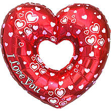 Фольгована кулька велика фігура Серце I Love You 68х88 см Flexmetal