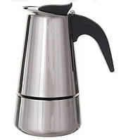 Гейзерная кофеварка A-Plus 2087 бытовая 200 мл на 4 чашки турка нержавеющая сталь