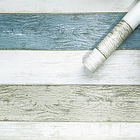 Плівка пвх для дверей Бірюзові Прованс Дошки Рулон 10 м ширина 45 см Сірий обклеїти меблі