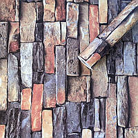 Самоклеюча плівка для меблів Камінь Піщаник Рулон 10 м ширина 45 см Коричневий ПВХ наклейки