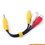 Кабель перхідник із тюльпана на мініджек 2-RCA => 3.5 Jack, фото 3