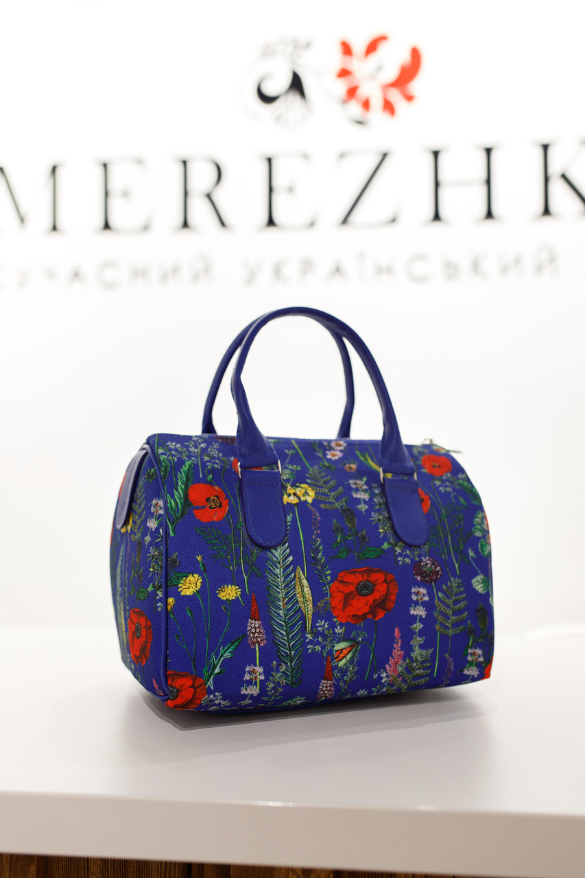 Сумка бочка Barrel "Маки на синьому фоні": продаж, ціна у Хмельницькому ...