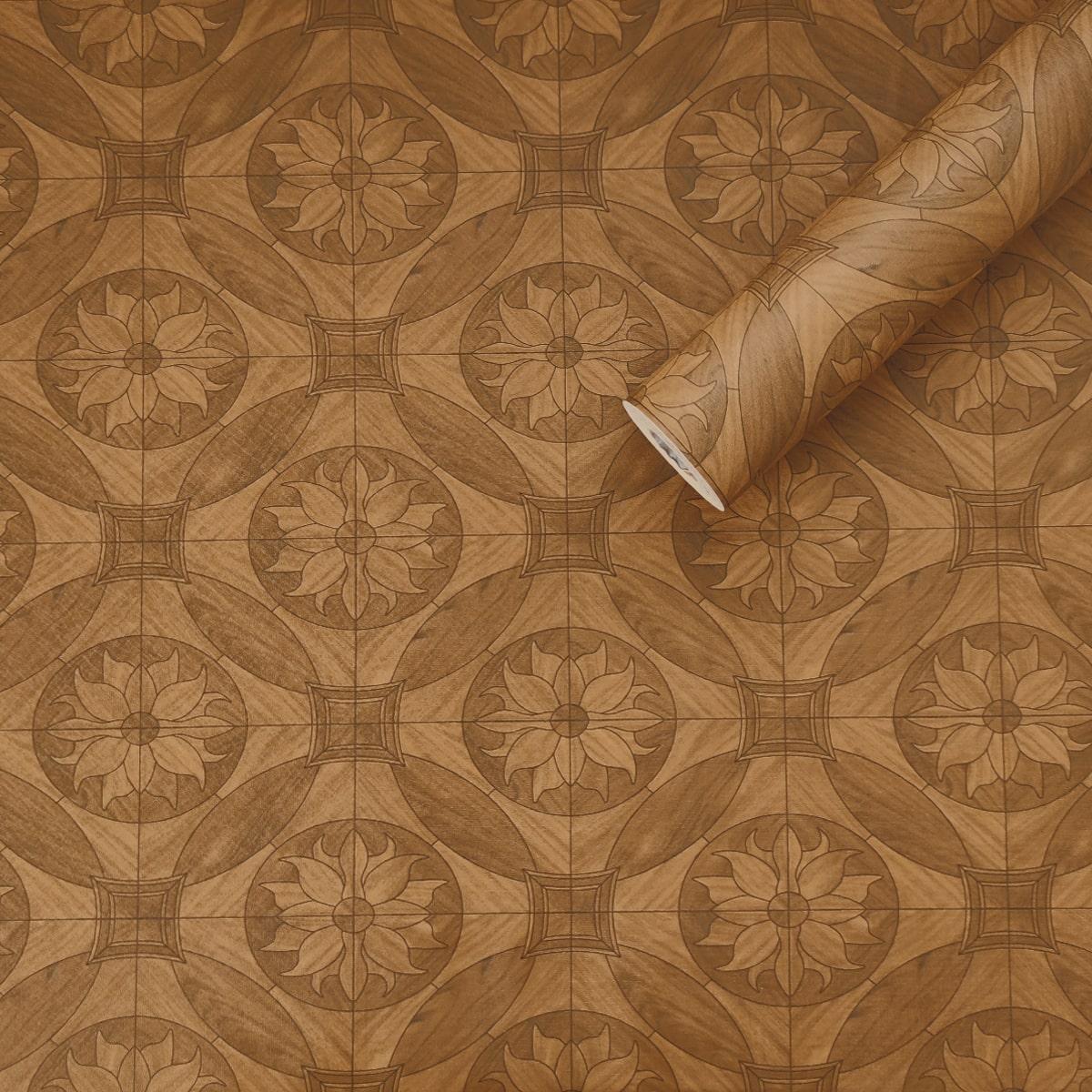 Вінілова плівка для меблів Візерункові ромбі Старовинне дерево Рулон 10 м ширина 45 см Коричневий наклейки