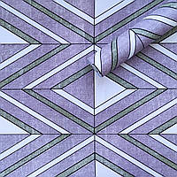 Клеюча плівка для меблів Бузкові Ромби Трикутники Рулон 10 м ширина 45 см декор для підвіконь