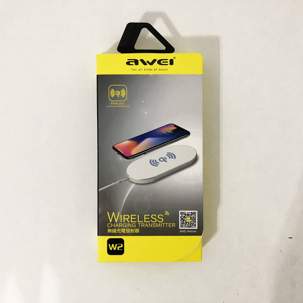 Бездротовий зарядний пристрій Awei W2, бездротове заряджання usb для iPhone для андроїд. OC-584 Колір: чорний