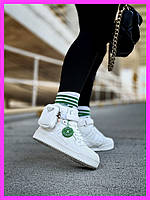 Женские кроссовки кожаные Prada x adidas Forum Low Re-Nylon со съемными кармашками