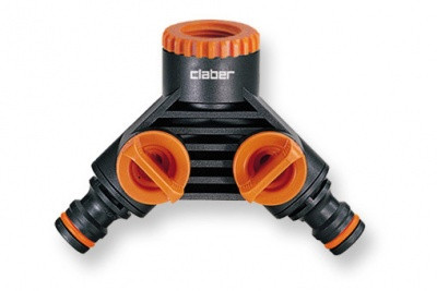 Claber Розподілювач 1/2"-3/4"В вихід 2-х канальний адаптер конектора Y бл., фото 1