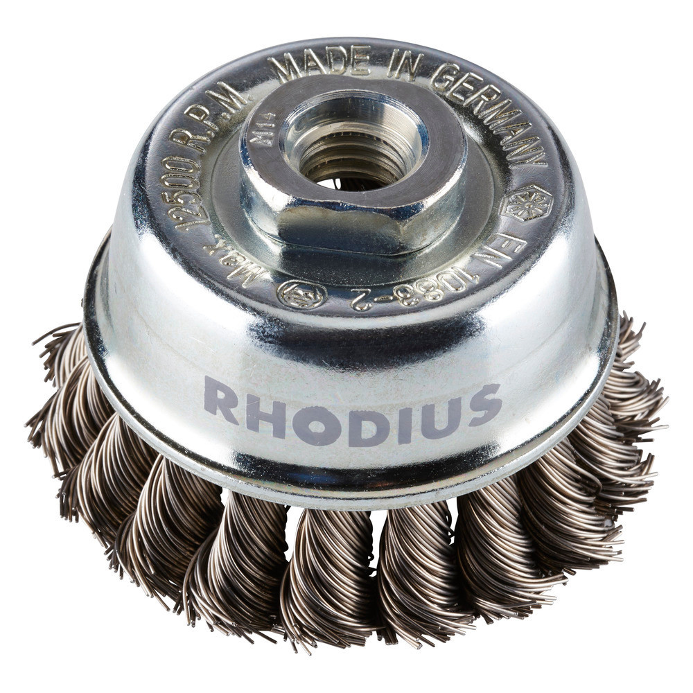 RHODIUS Щітка чашкова 65*20*M14*2 переплетений дріт, сталь, дріт-0,5мм