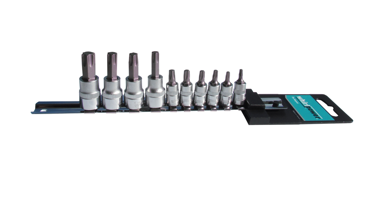 Whirlpower Набір головок зі вставкою Torx 1/4" і 3/8" 10од. на планці, фото 1