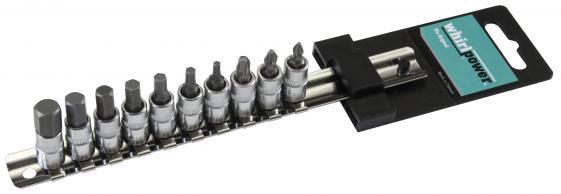 Whirlpower Набір головок зі вставкою Ph і Hex 1/4" 10од. на планці, фото 1