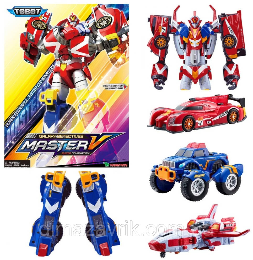 Іграшка Трансформер Тобот Детективи Галактики Майстер Ві 3в1 31 см Tobot Master V Original Young Toys