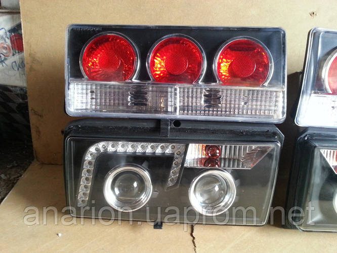 Передние+задние фары на ВАЗ 2107 №4 черные. (ID#287471405), цена: 5901 ...